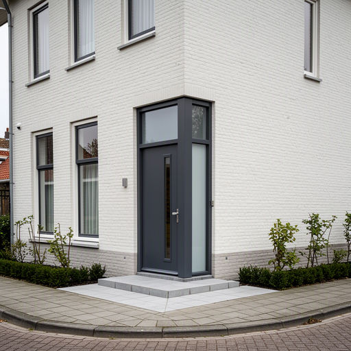 Witte kunststof voordeur met paneelwerk en SKG-slot