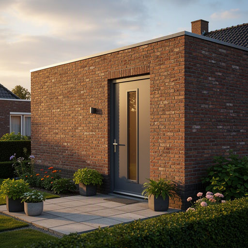 Monteur plaatst een kunststof achterdeur bij een woning in Wassenaar
