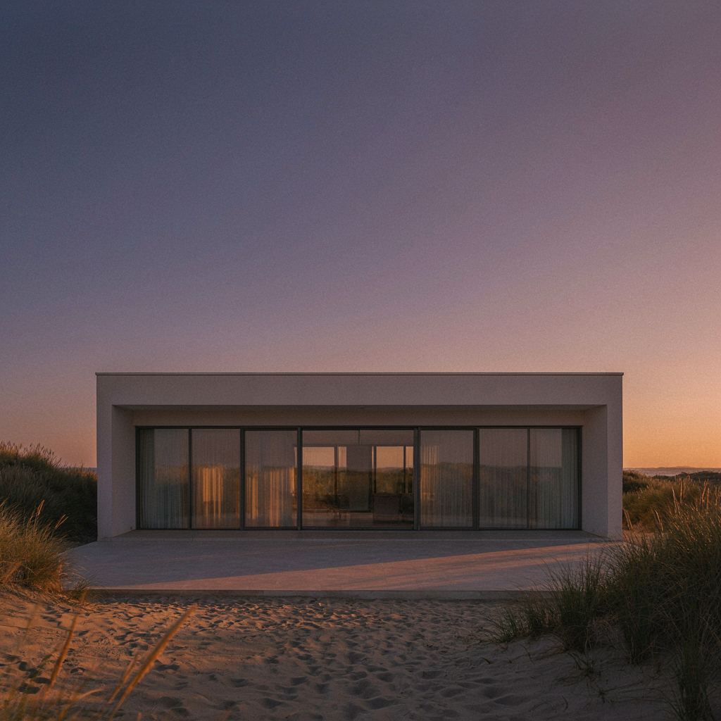 Moderne architectenwoning met antraciet kunststof kozijnen en vloer-tot-plafond beglazing in de duinen bij Wassenaar