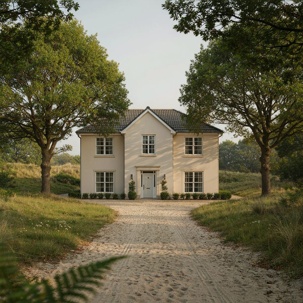 Tweekapper in Wateringen met hagelwitte kunststof kozijnen in de voorgevel, omringd door een groene tuin