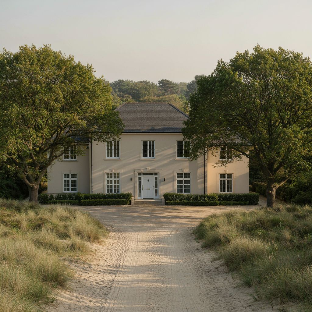 Villa in het groene Voorburg met witte kunststof kozijnen en weelderig bladerdak